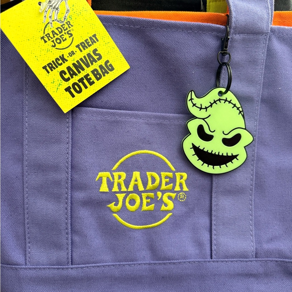 Trader Joe's Purple Canvas Tote Bag